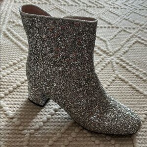 Silver Glitter Ankle Boots